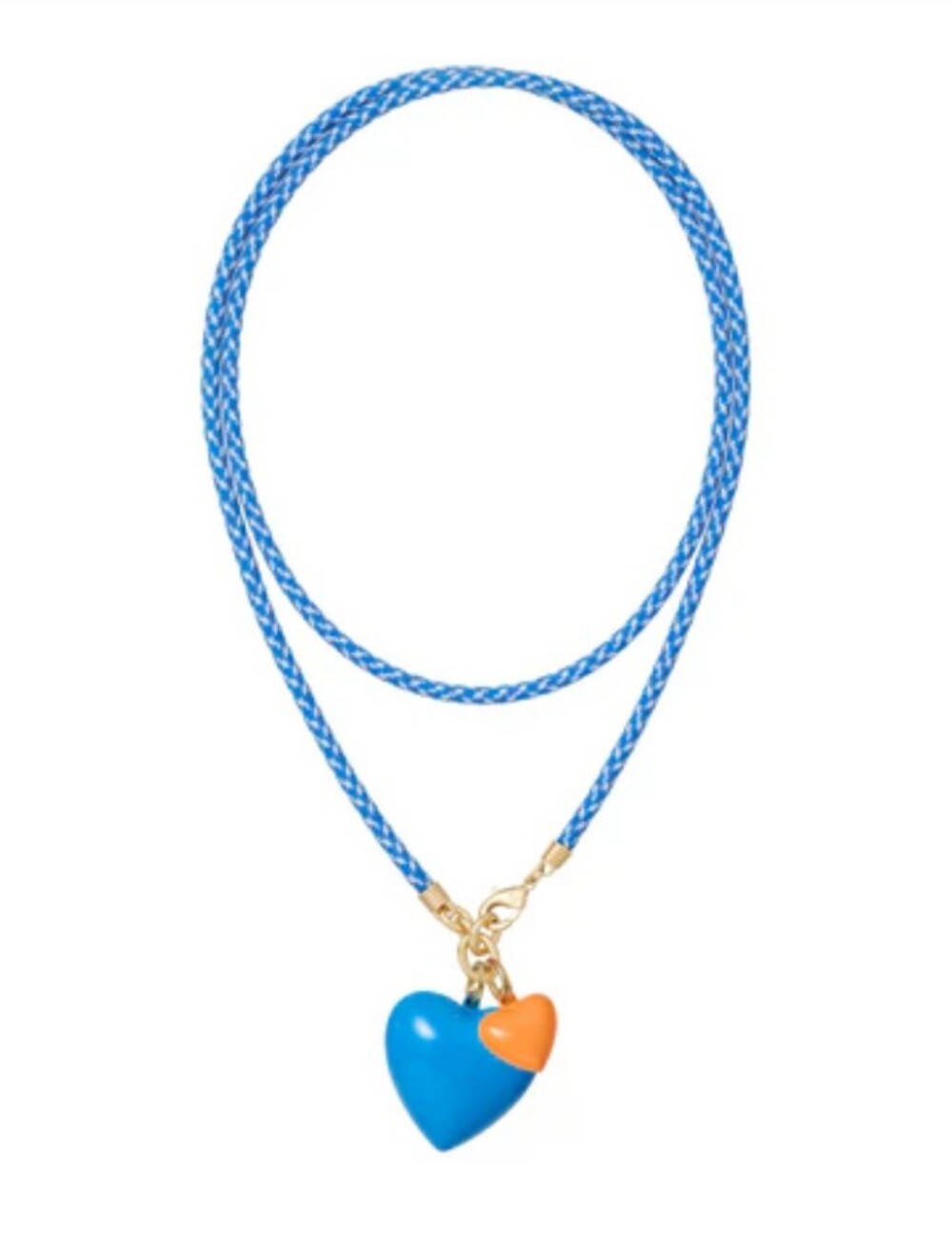 Roxanne Assoulin The Happy Cord Long Big Double Heart Necklace